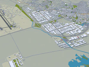 Cidade de Izmir Turquia 50 km Modelo 3D