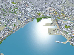 Cidade de Izmir Turquia 50 km Modelo 3D