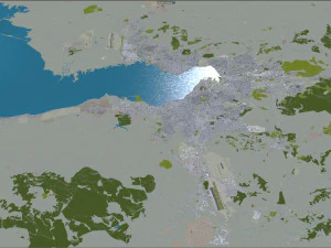 Cidade de Izmir Turquia 50 km Modelo 3D