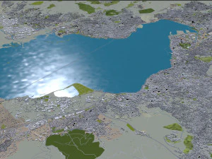 Cidade de Izmir Turquia 50 km Modelo 3D