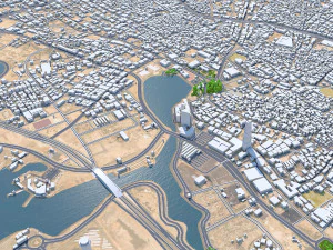 Cidde şehri suudi arabistan 120km 3D Model