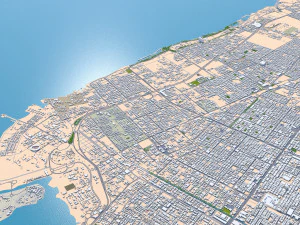 Jeddah city saudi arabia 120km 3D Model