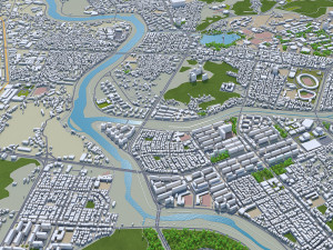 Jeonju and iksan city south korea 60km Model 3D