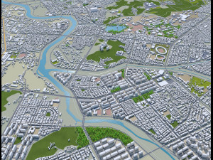 Jeonju and iksan city south korea 60km 3D Model