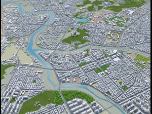 Jeonju and iksan city south korea 60km 3D Model
