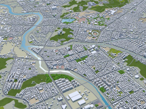 Jeonju and iksan city south korea 60km 3D Model