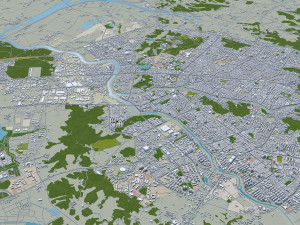 Jeonju and iksan city south korea 60km 3D Model