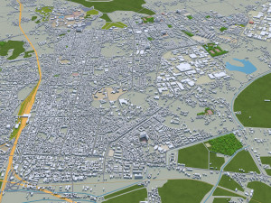 Jeonju and iksan city south korea 60km 3D Model