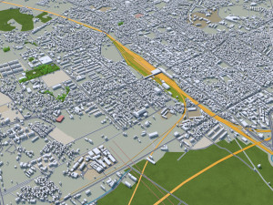 Jeonju and iksan city south korea 60km 3D Model