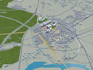 Jeonju and iksan city south korea 60km 3D Model