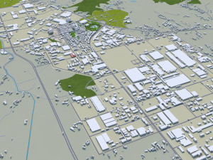 Jeonju and iksan city south korea 60km 3D Model