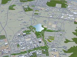 Jeonju and iksan city south korea 60km 3D Model