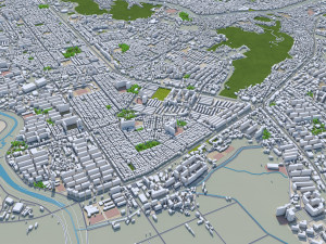 Jeonju and iksan city south korea 60km 3D Model