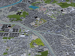 Jeonju and iksan city south korea 60km 3D Model