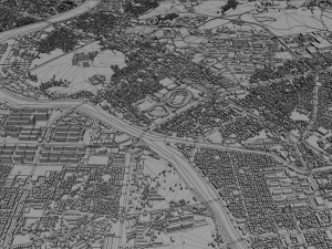 Jeonju and iksan city south korea 60km 3D Model
