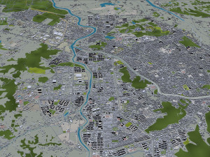 Jeonju and iksan city south korea 60km 3D Model