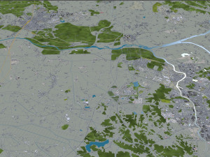 Jeonju and iksan city south korea 60km 3D Model