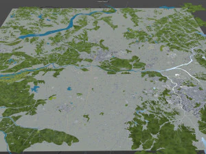 Jeonju and iksan city south korea 60km 3D Model
