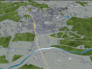 Jeonju and iksan city south korea 60km 3D Model