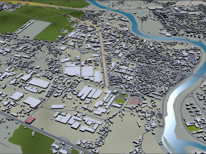 Jeonju and iksan city south korea 60km 3D Model