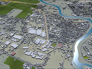 Jeonju and iksan city south korea 60km 3D Model