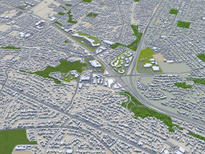 Johannesburg city south africa 60km 3D Model