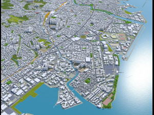 Kagoshima city japan 100km 3D Model