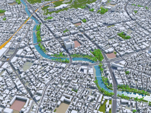 Kagoshima city japan 100km 3D Model