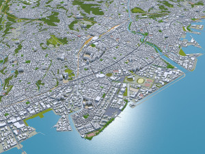 Kagoshima city japan 100km 3D Model