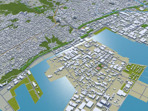 Kagoshima city japan 100km 3D Model