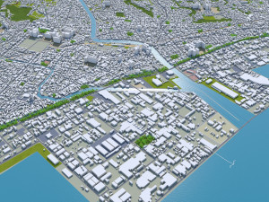 Kagoshima city japan 100km 3D Model
