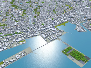 Kagoshima city japan 100km 3D Model