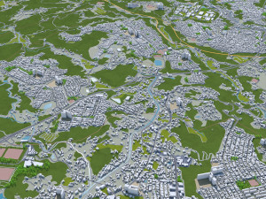 Kagoshima city japan 100km 3D Model