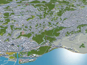 Kagoshima city japan 100km 3D Model