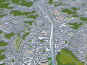 Kagoshima city japan 100km 3D Model
