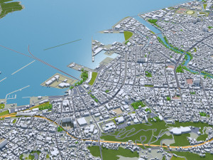 Kagoshima city japan 100km 3D Model