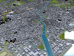 Kagoshima city japan 100km 3D Model