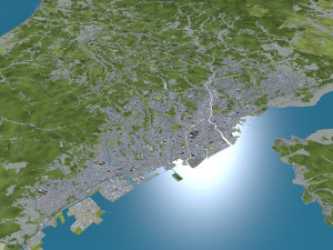 Kagoshima city japan 100km 3D Model