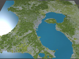 Kagoshima city japan 100km 3D Model