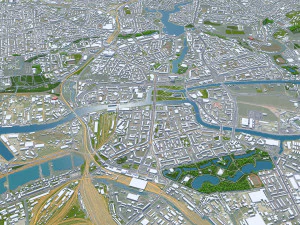 Kaliningrad city russia 40km 3D Model