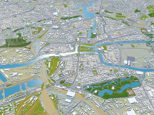 Kaliningrad city russia 40km 3D Model
