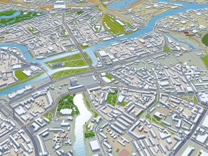 Kaliningrad city russia 40km 3D Model
