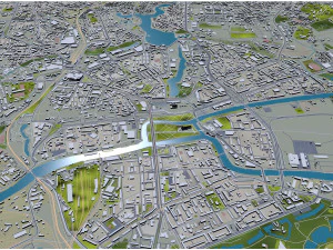 Kaliningrad city russia 40km 3D Model