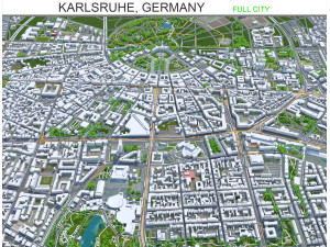 Karlsruhe city germany 40km 3D Model