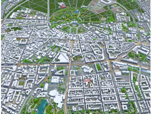 Karlsruhe city germany 40km 3D Model