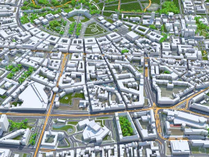 Karlsruhe city germany 40km 3D Model