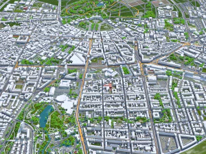 Karlsruhe city germany 40km 3D Model