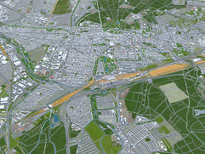 Karlsruhe city germany 40km 3D Модель