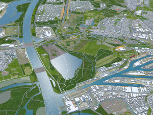Karlsruhe city germany 40km 3D Модель