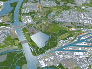 Karlsruhe city germany 40km 3D Model